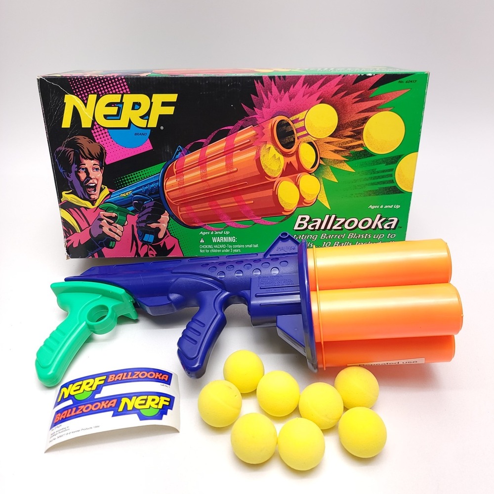 Vintage 1994 Kenner NERF Ballzooka Pump Action Toy Gun